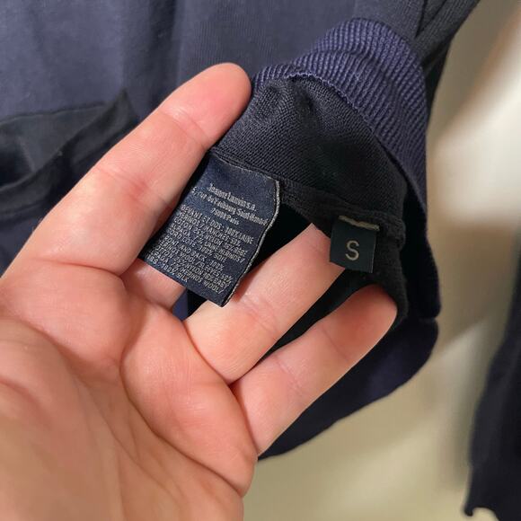 Lanvin navy blue ultra lightweight wool V neck button front cardigan sz S - Picture 8 of 9